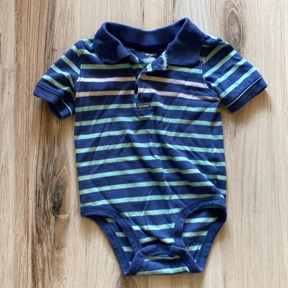 CARTER'S - Pique Polo Onesie - Size 12M